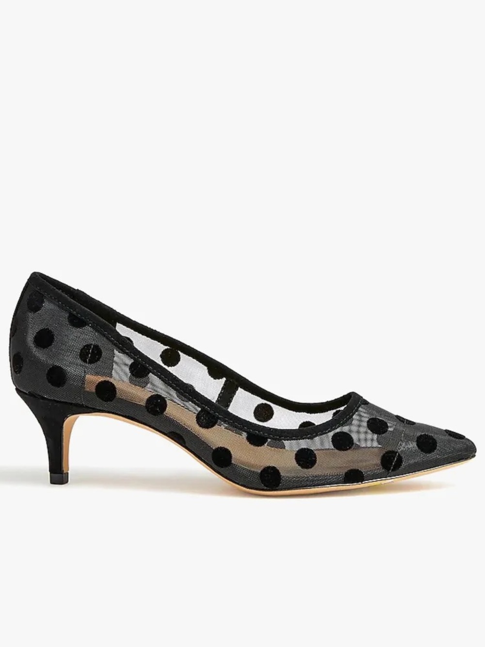 J. Crew ‘Esme’ Polka Dot Mesh Kitten Heels
